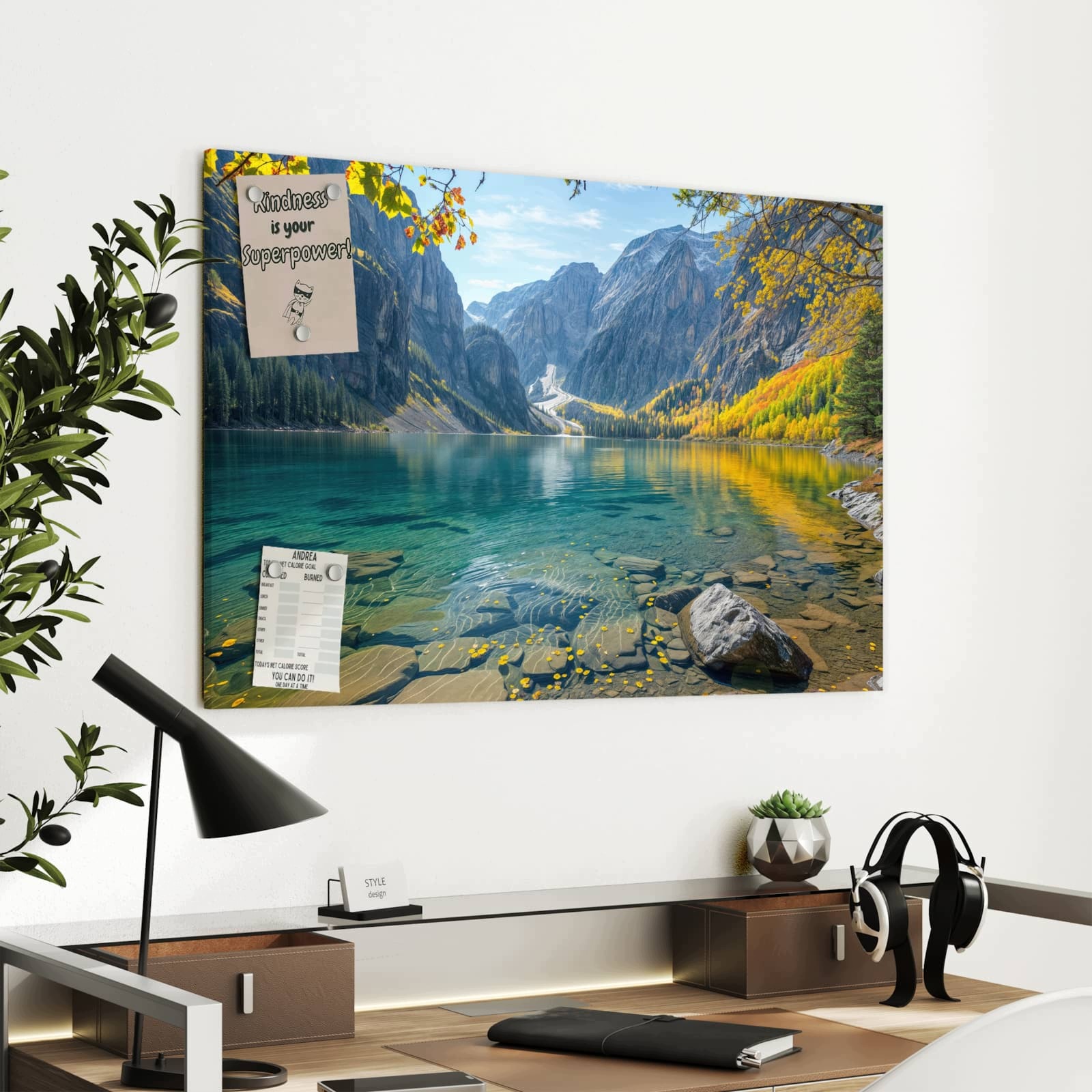 Magnetická tabule Gurské Jezero Podzim 90 × 60 cm