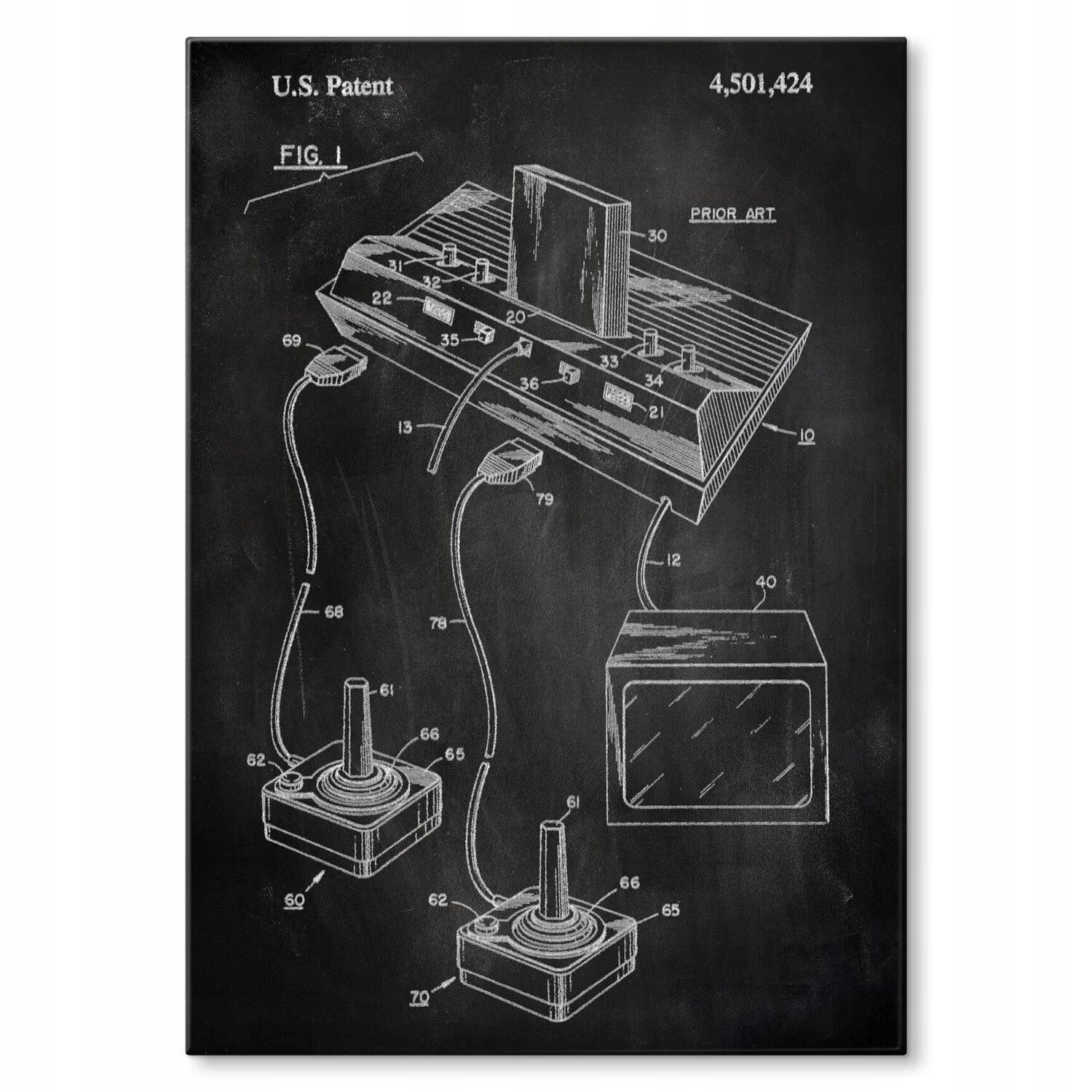 Kovový plakát Game Console Slate Szyld Plech 42 x 59,4 cm Dárek