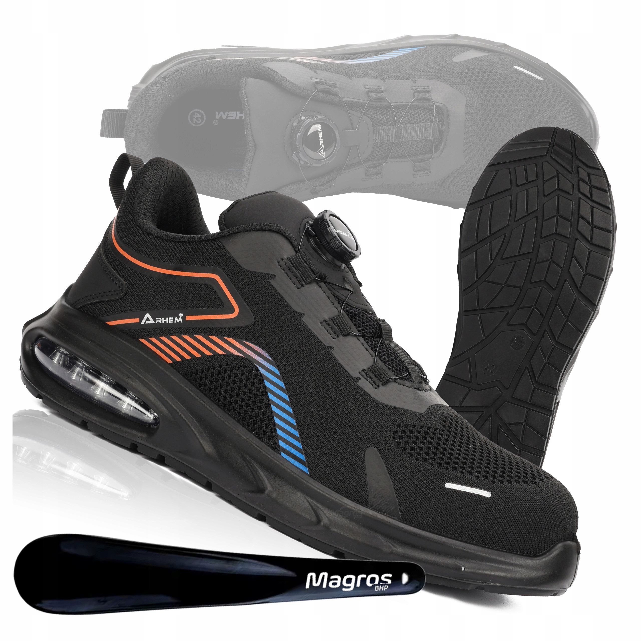 Buty Robocze Męskie Ochronne Oddychające Bhp Półbuty Sportowe S1 Boa r.43