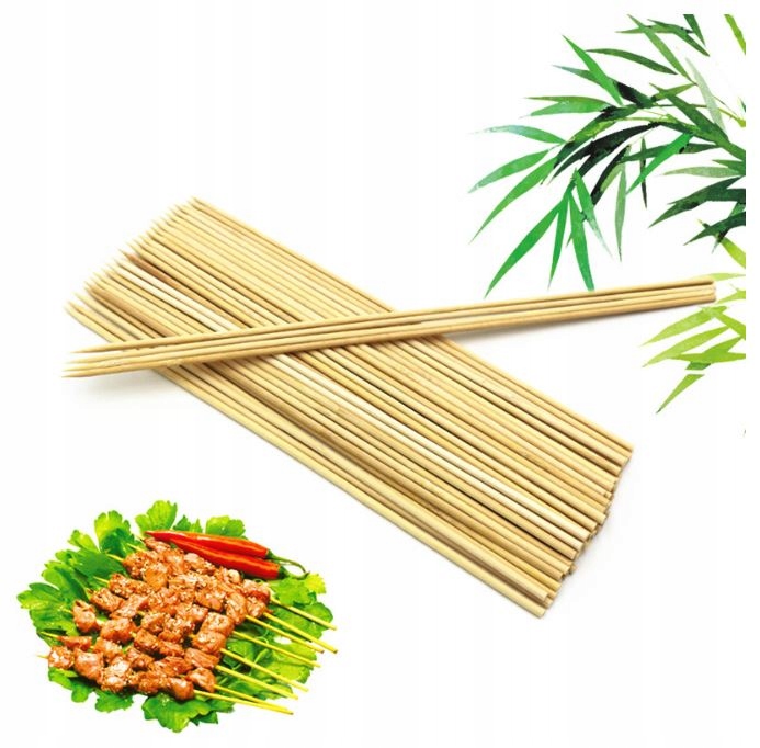 Eco bambusowe patyczki do szaszłyków 30 cm 100 szt 3 mm patyki na grila Kolor inny kolor