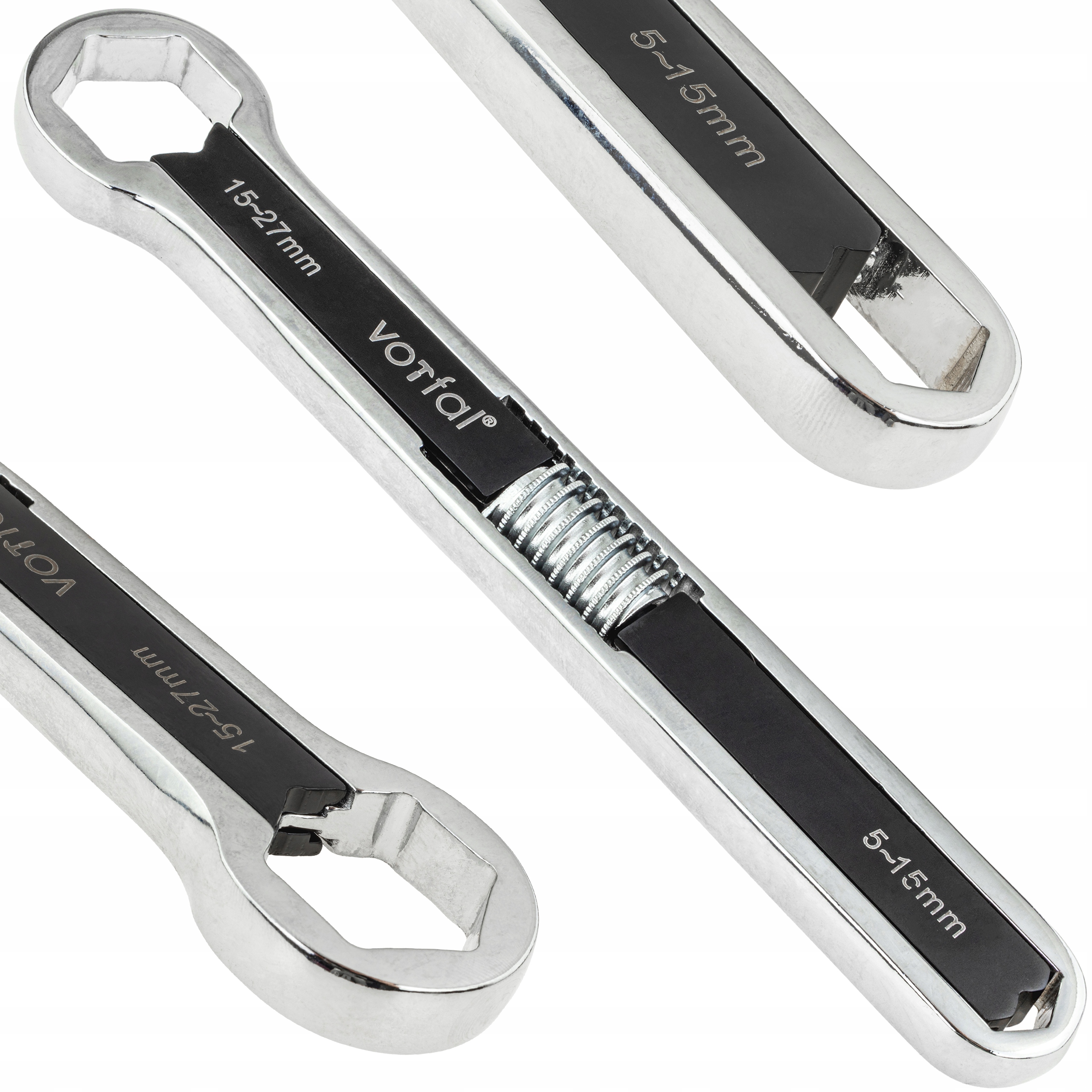 Klucz Oczkowy Nastawny Dwustronny 15-27MM 5-15MM 237 MM Crv Kuty Stalowy