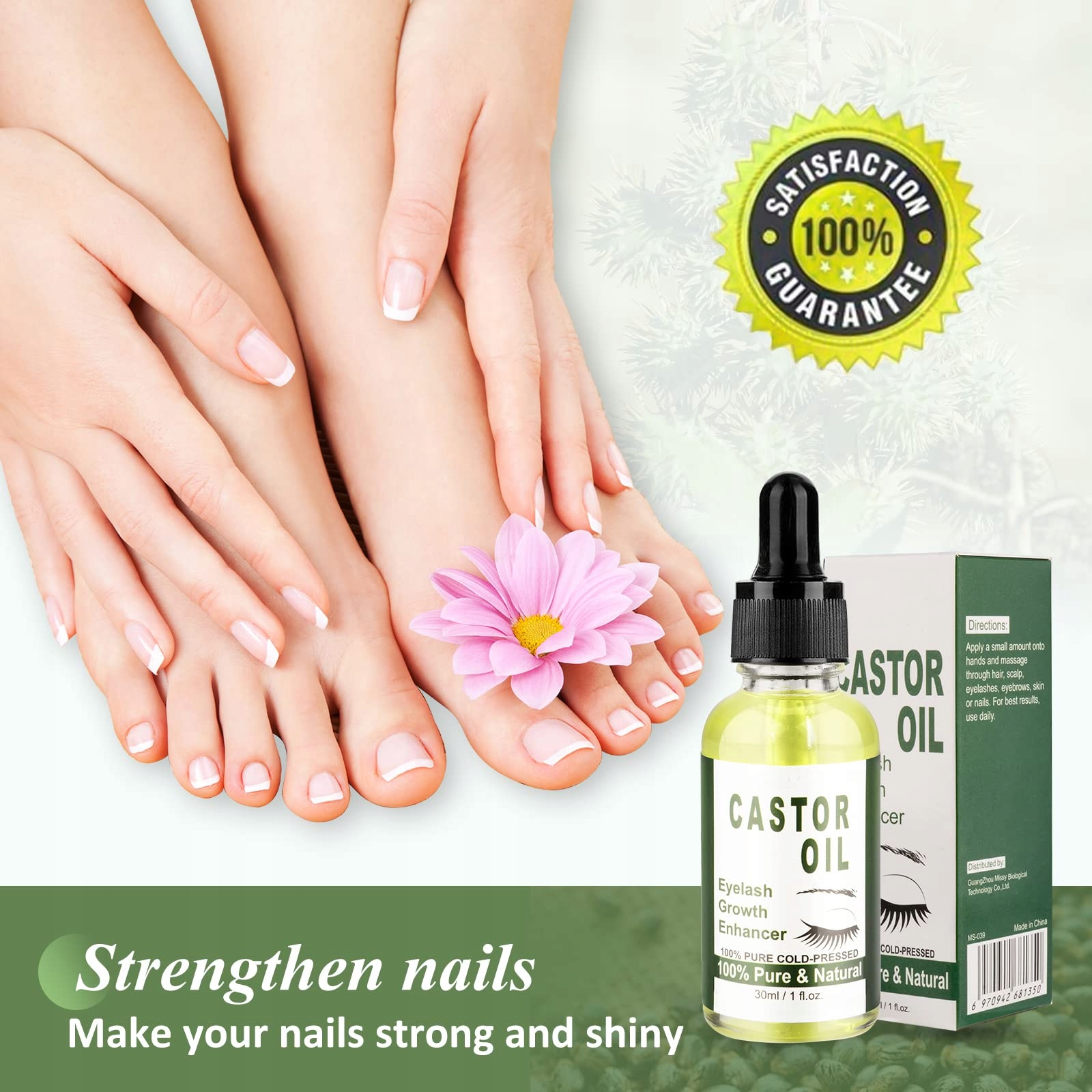 BIO RIZINUSÖL Olej Rycynowy 100% Naturalny Do Włosów Rzęs Brwi Brody 30ml — miniatura 6