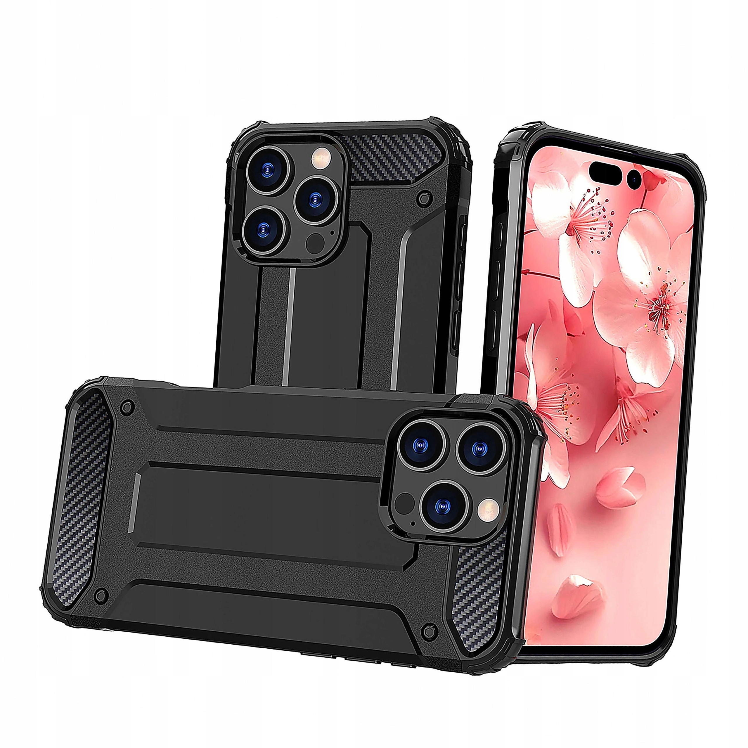 Etui plecki Hybrid Armor pancerne do iPhone 16 Pro czarne