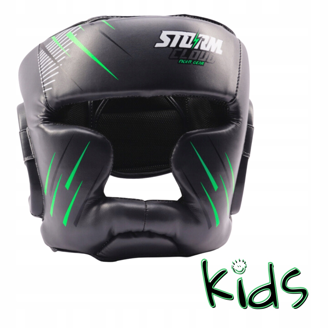 StormCloud Boxerská helma pro děti StarFall Grafit – Limetka Junior M