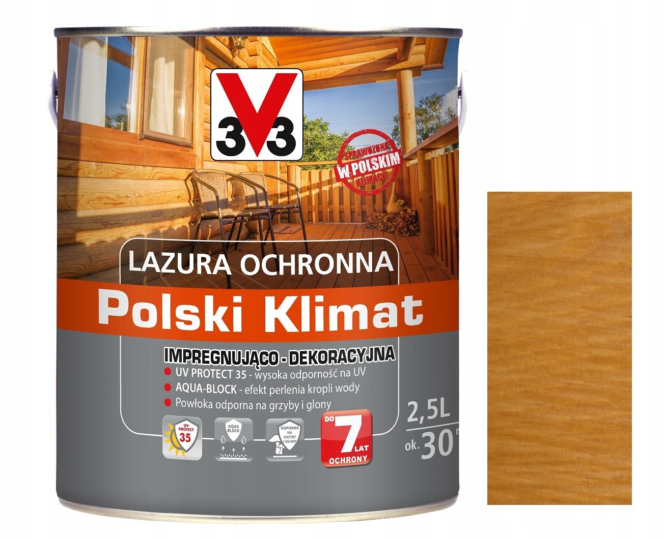 Lazura V33 Polski Klimat 7 Lat Sosna Skandynawska 2.5L