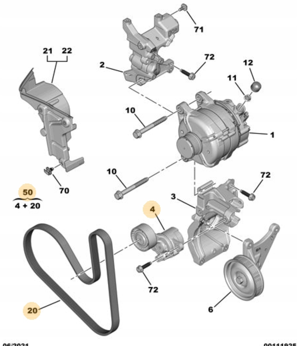 OE ZESTAW NAPINACZ PASEK 1.5 E-HDI 1631627780 Typ silnika Diesel