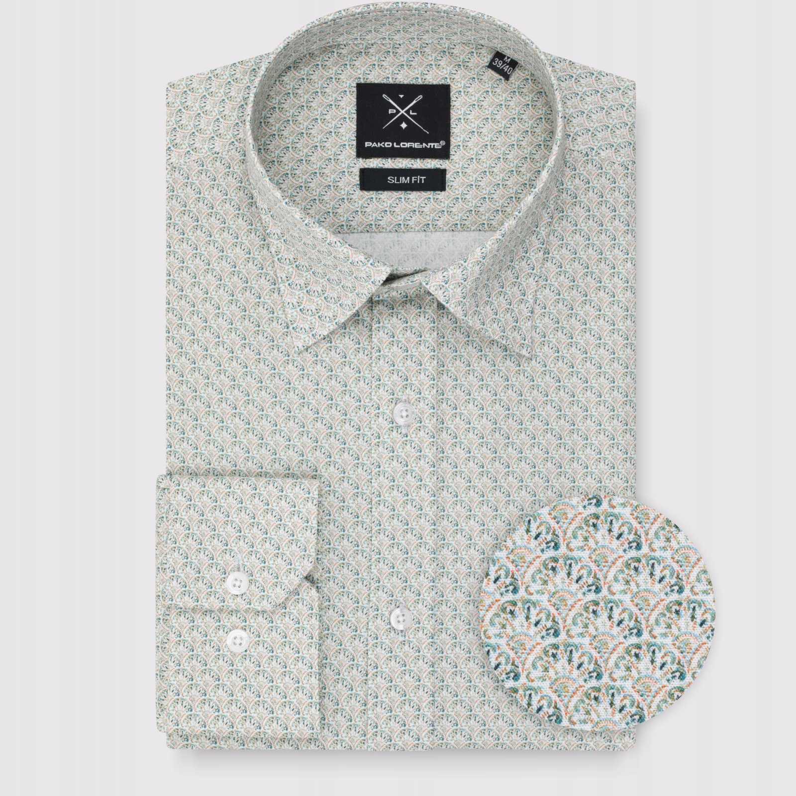 Bílá pánská košile s mikrovzorkem Pako Lorente vel. S