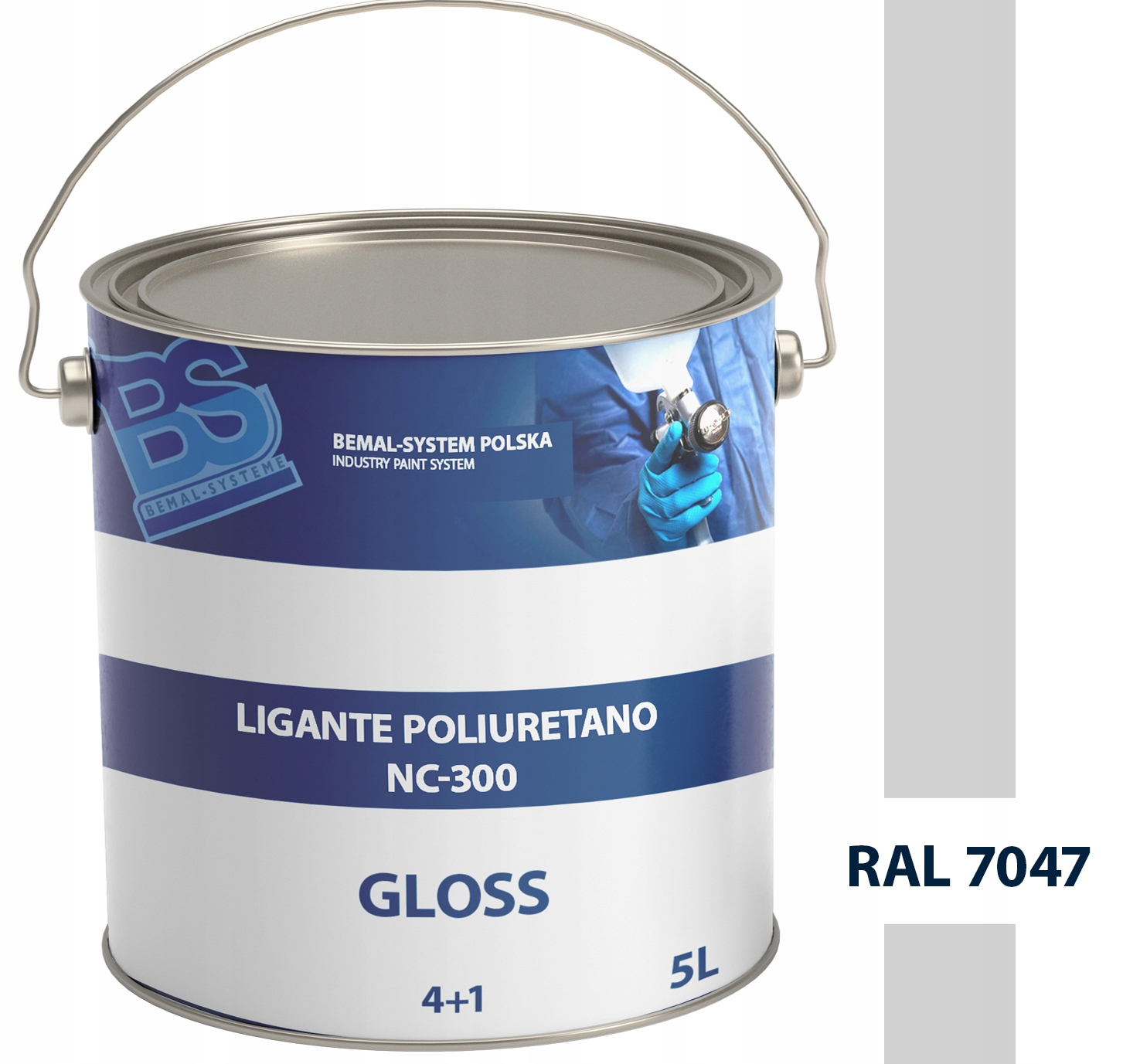 BEMAL FARBA OKRĘTOWA - LAKIER POLIURETANOWY - 5L - RAL 7047