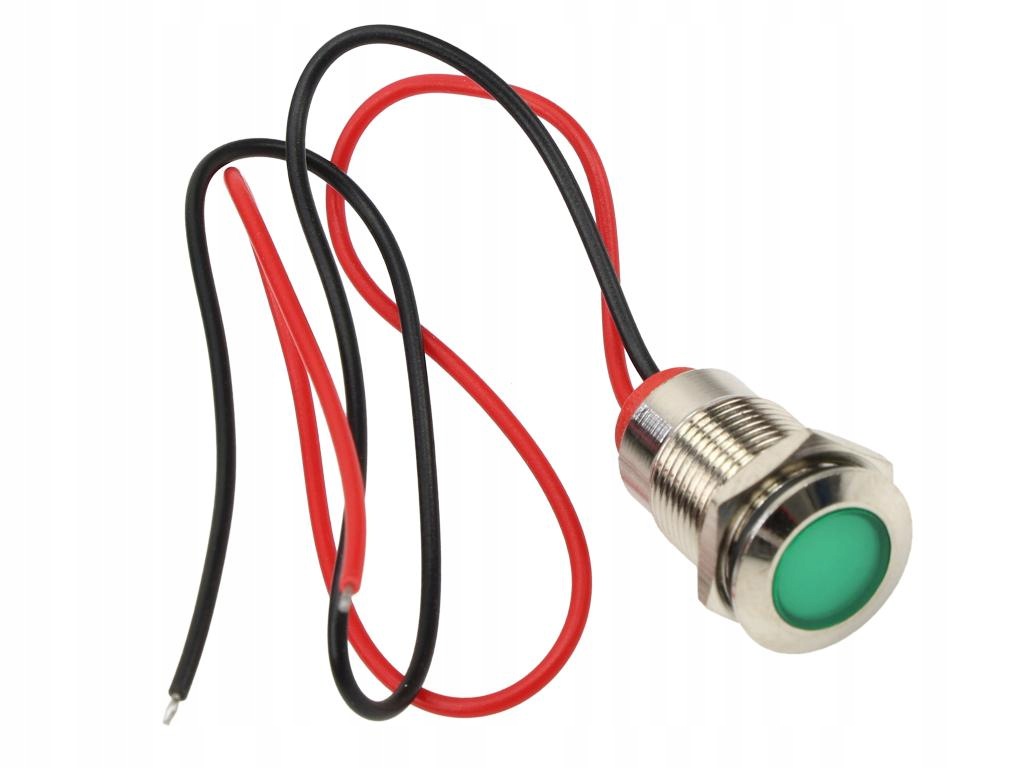 Lampka kontrolna deski rozdzielczej Led FI12 12/24V zielona