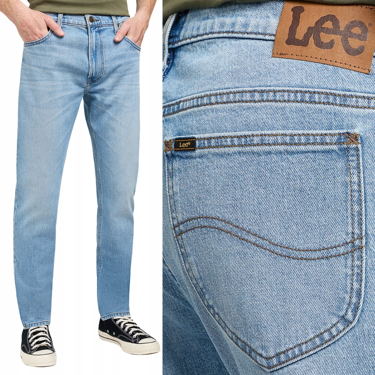 Lee Rider slim Solid Blues Džíny přiléhavé pánské džínové kalhoty W32 L32