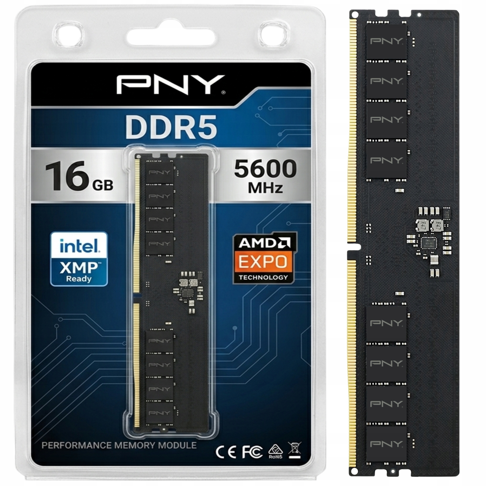 Pamięć Ram DDR5 16GB 5600 MHz Pny 1x16GB Xmp Expo do komputera