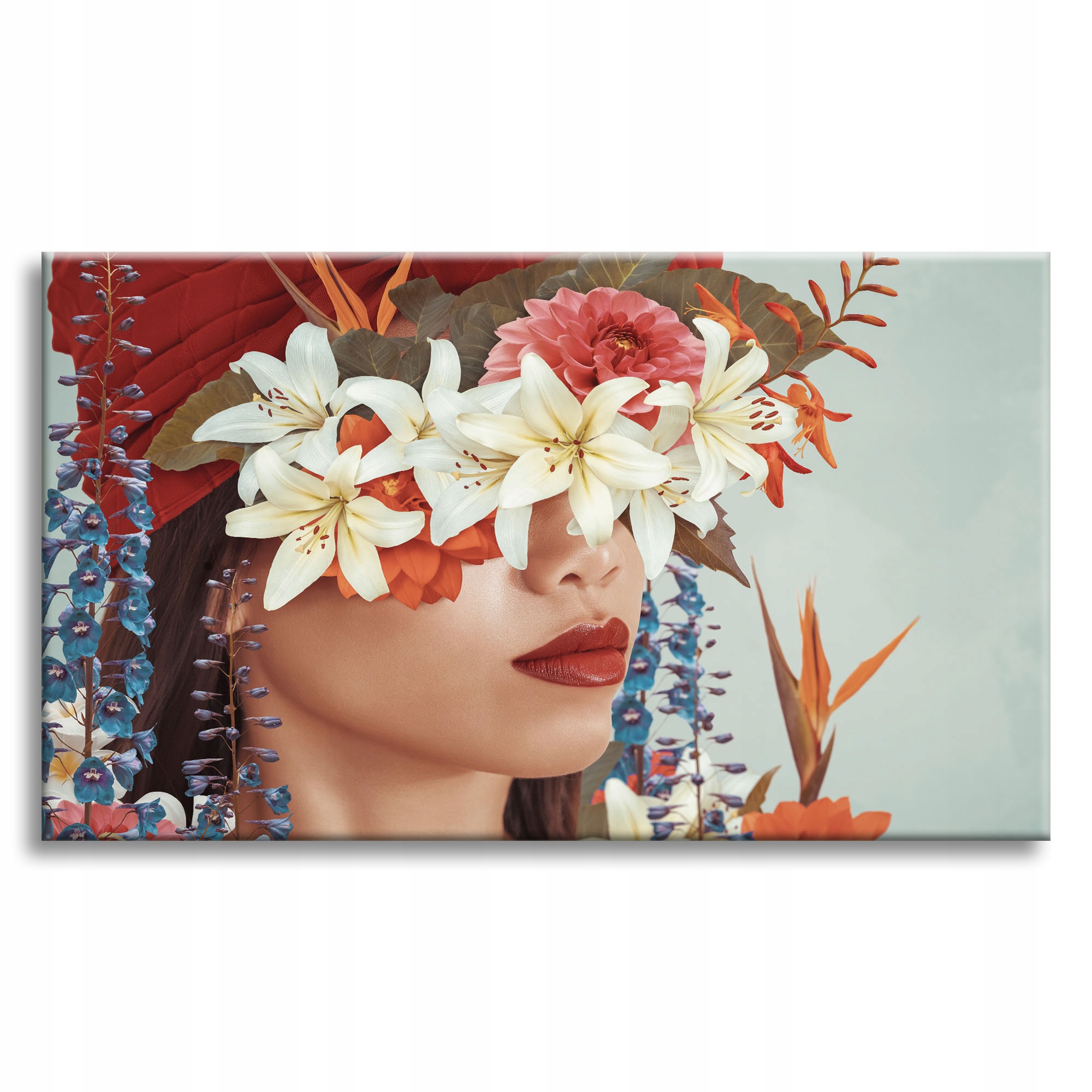 Obraz na plátně Žena Ústa Květiny Příroda 90x60 cm Ideální jako dárek
