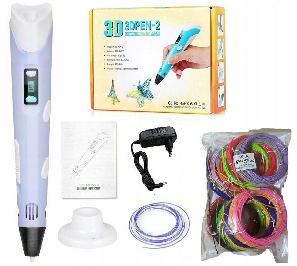 

Długopis Drukarka 3D Pen Zestaw Wkłady 110 Metrów