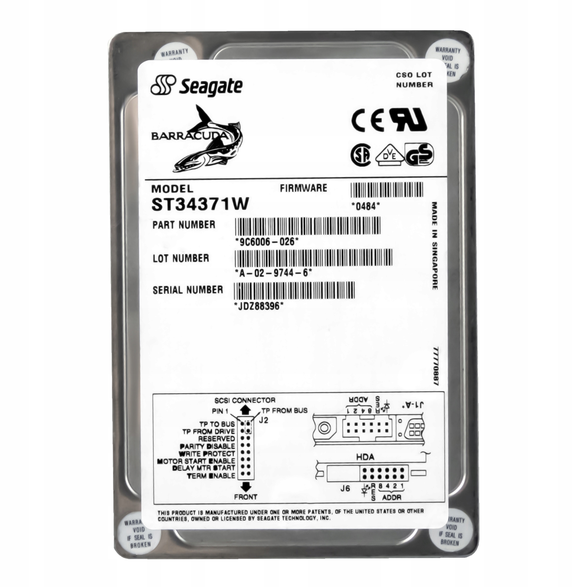 Seagate Barracuda 4.3GB 7.2K Scsi 3.5'' ST34371W