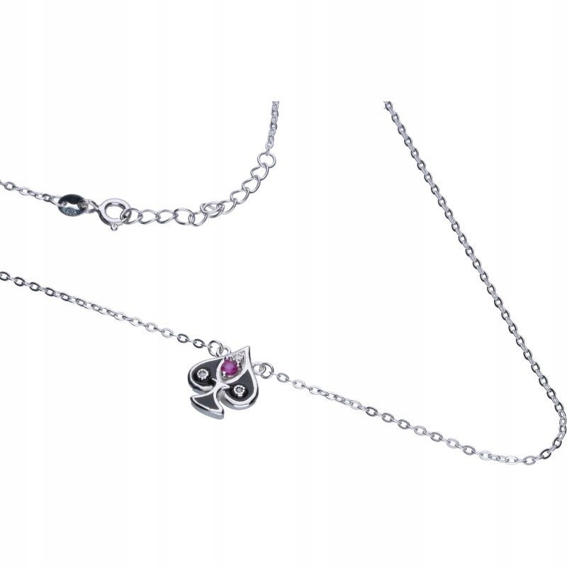 Stříbrný náhrdelník 925 s pikovým přívěskem a zirkony jako dárek