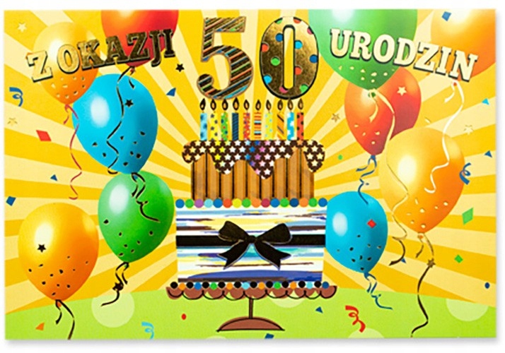 

na 50 urodziny kartka przestrzenna H2668
