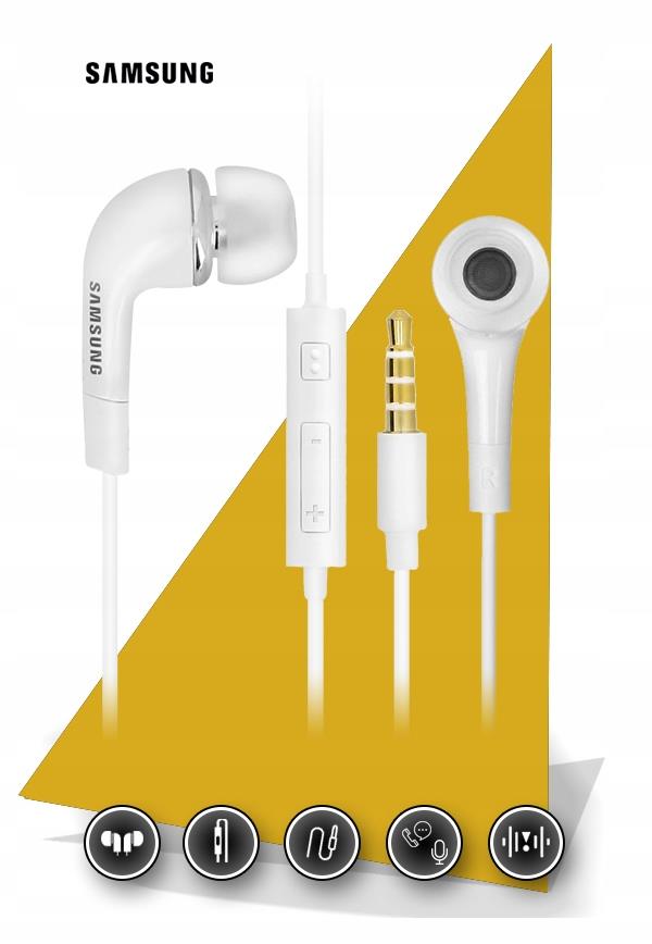 ORYGINALNE SŁUCHAWKI DOKANAŁOWE SAMSUNG EHS64 3.5 mm TELEFON TABLET LAPTOP Kod producenta ehs64