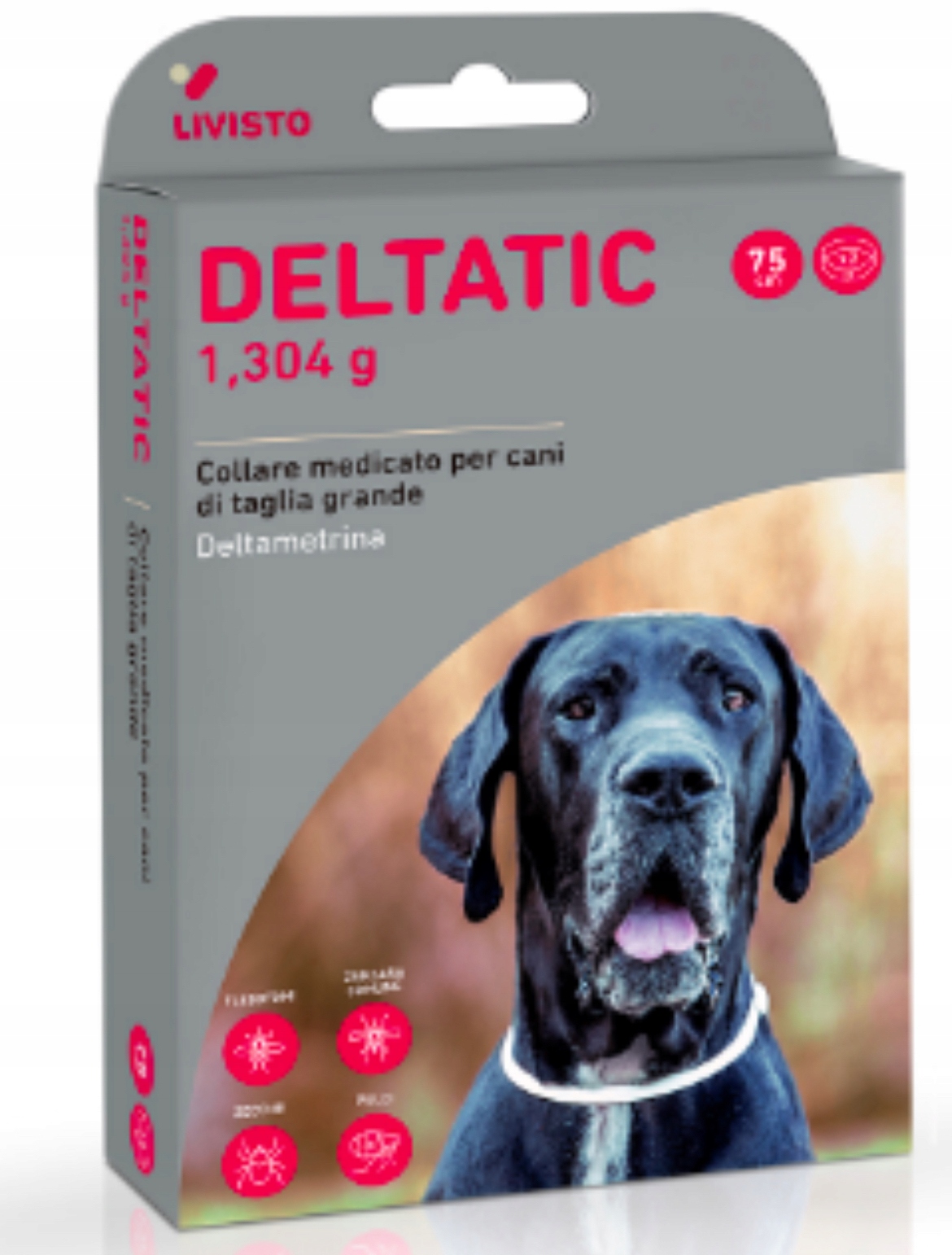 Livisto Deltatic obroża na kleszcze komary muchówki dla duzego psa 75 cm