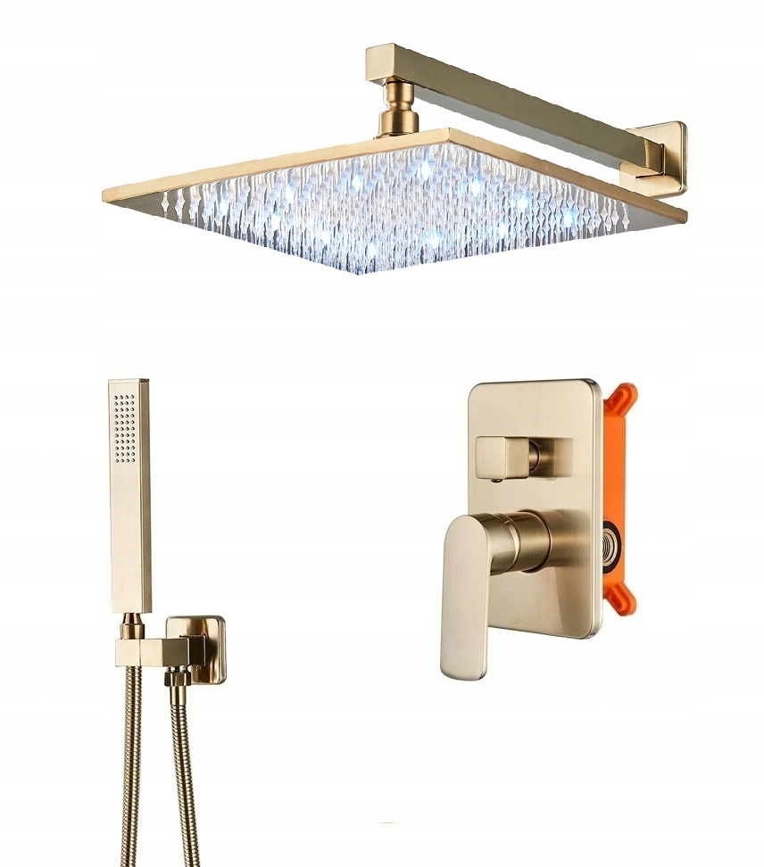 Podomietkový sprchový set zlatý Zlatá Matná 30 Led