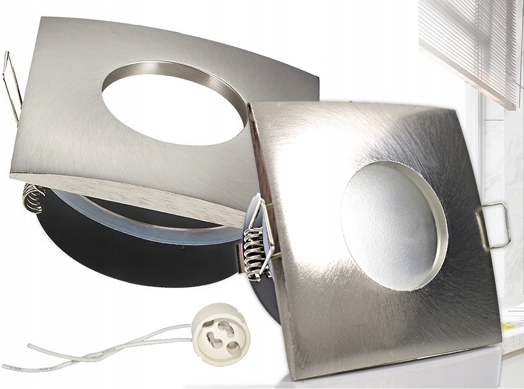 Oprawka LED Sufitowa oczko metalowe IP64+GNIAZDO Zasilanie sieciowe