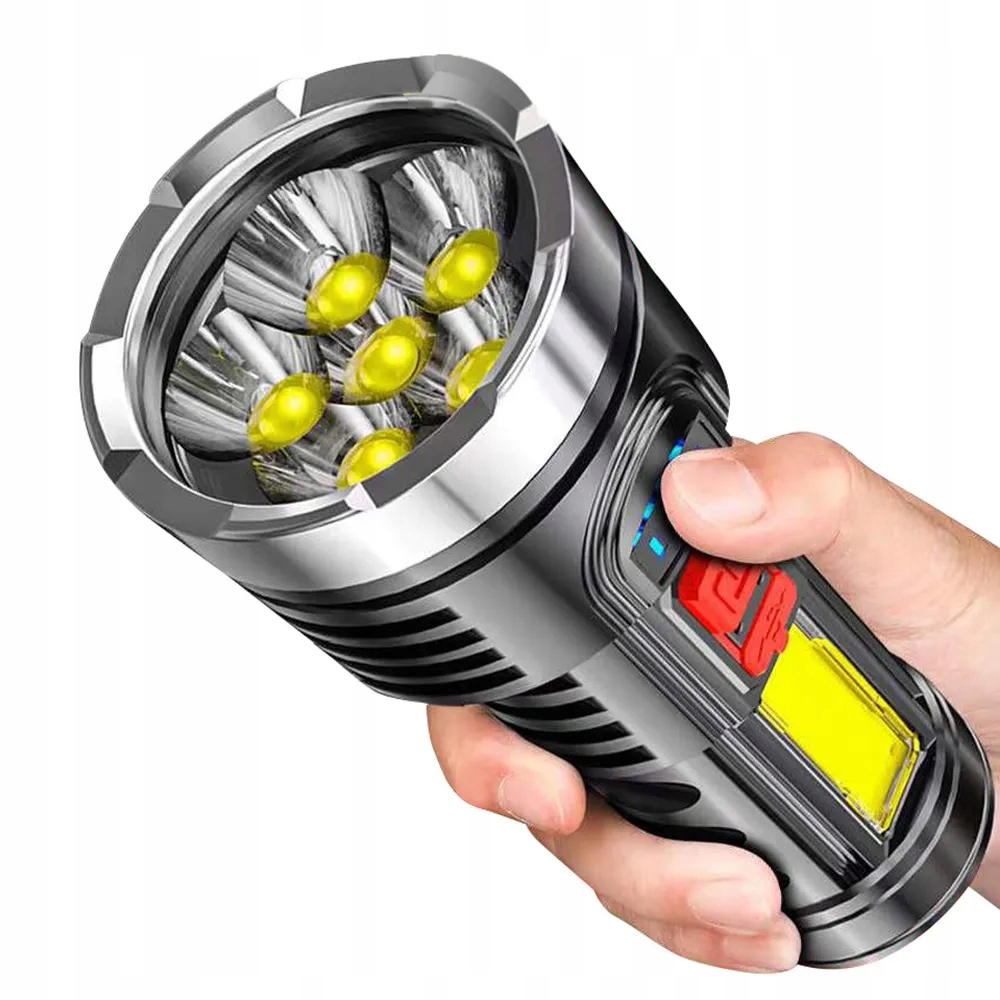 LATARKA AKUMULATOROWA LED + COB USB Źródło światła LED