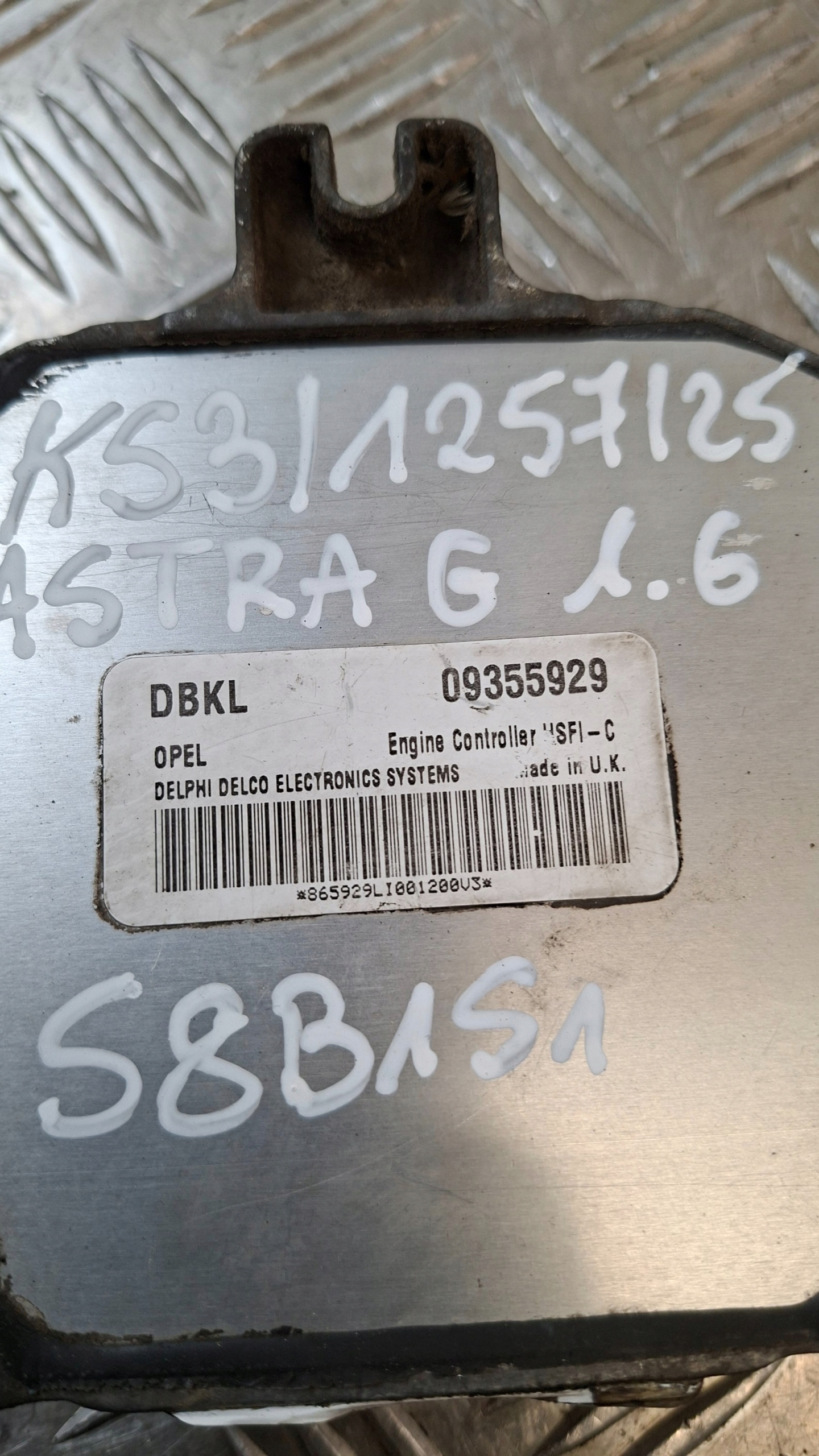 control unit of the engine OPEL ASTRA G 1.6