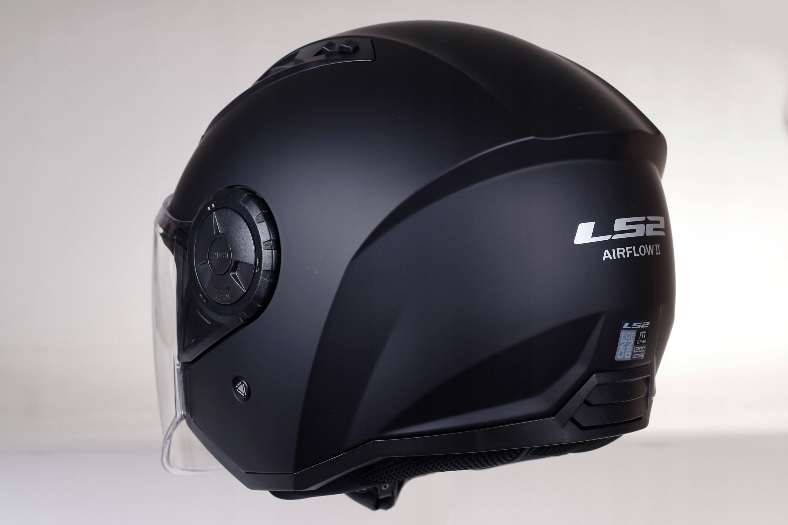 LS2 OF616 AIRFLOW II BLACK MAT KASK OTWARTY JET ECE 22.06 Obwód głowy 53-54 cm