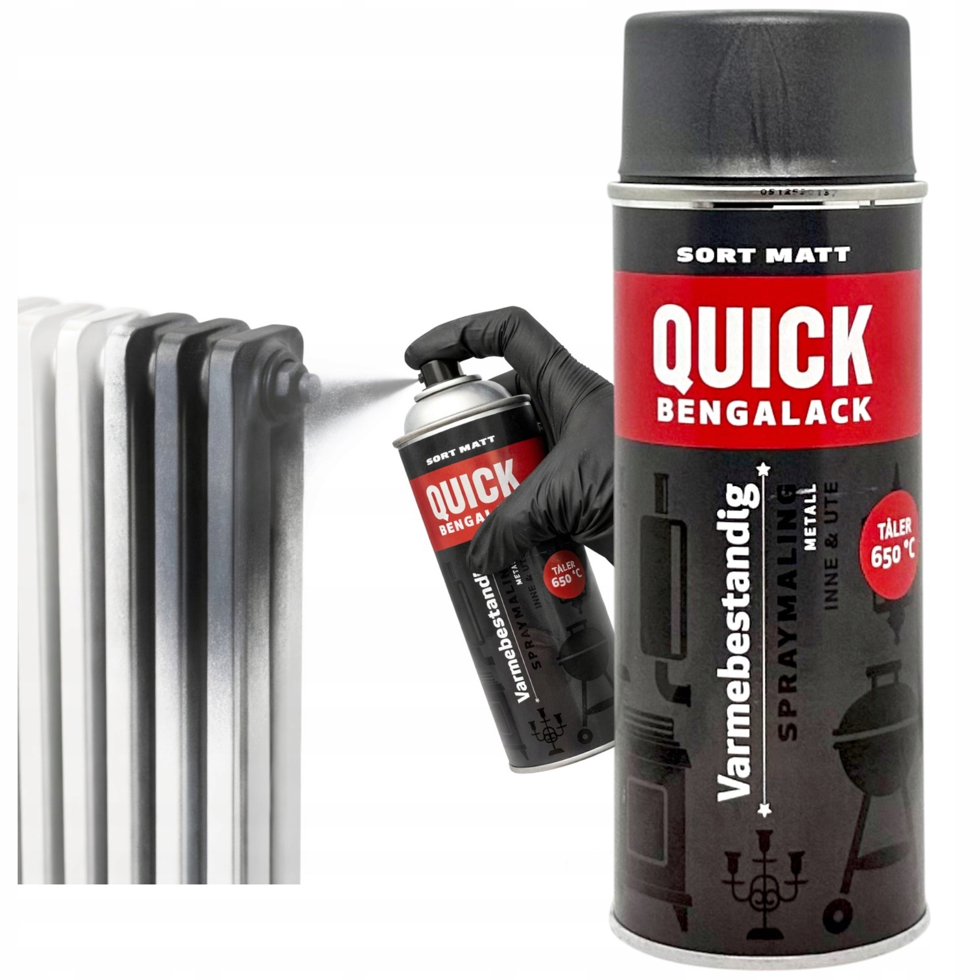 Matowa Farba do kaloryferów grzejników Lakier Spray Antracyt Mat 400ML