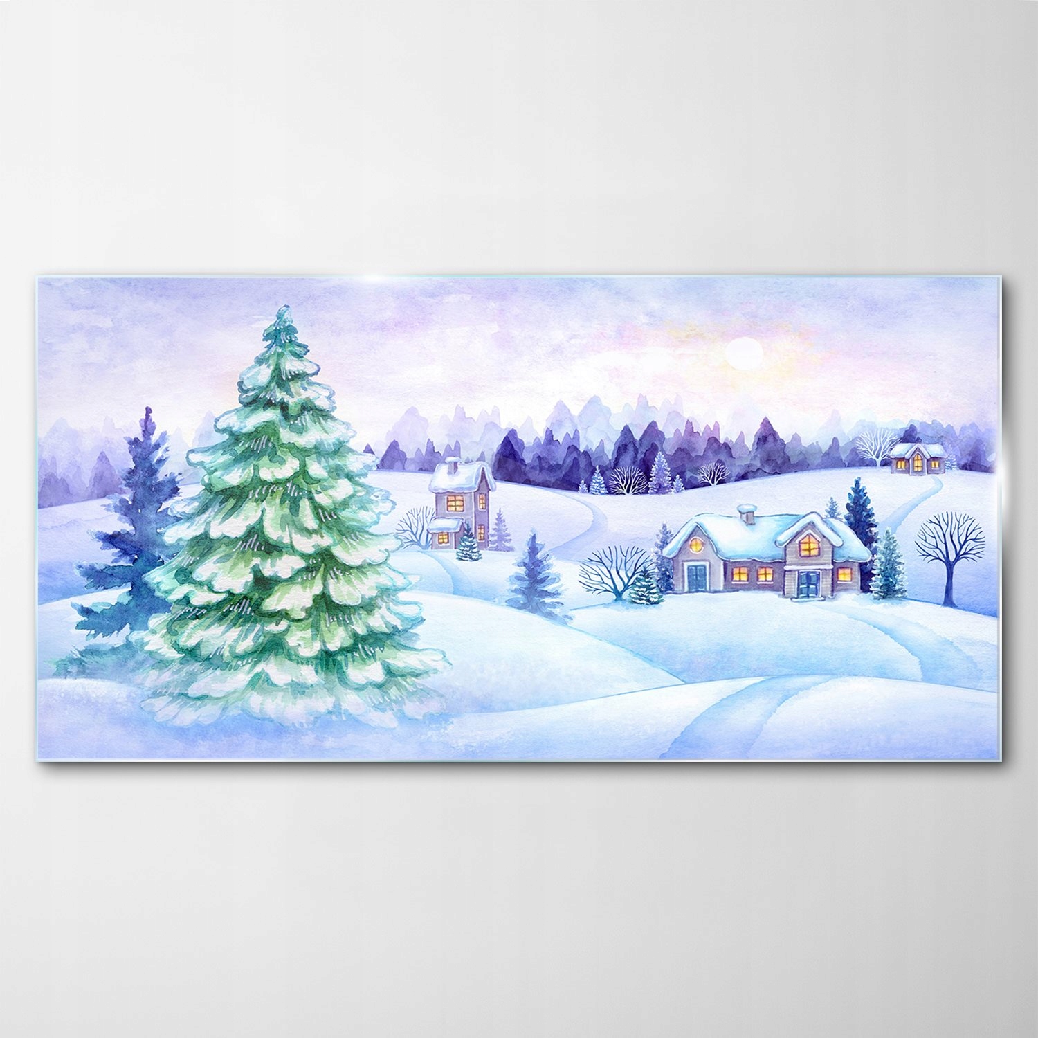 Sklenený obraz Dekor Zima Les Vianoce Príroda 120x60