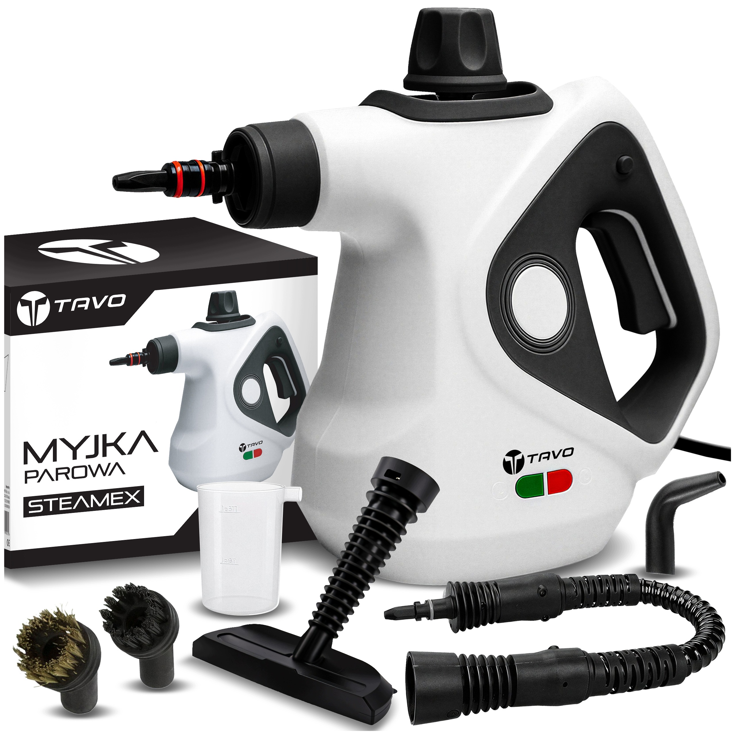 Myjka Parowa Mop Czyścik Parowy 5 Bar 1600W Do Tapicerki Okien Domu Podłóg
