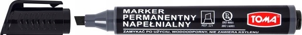 

Marker permanentny Toma TO-221 czarny ścięty