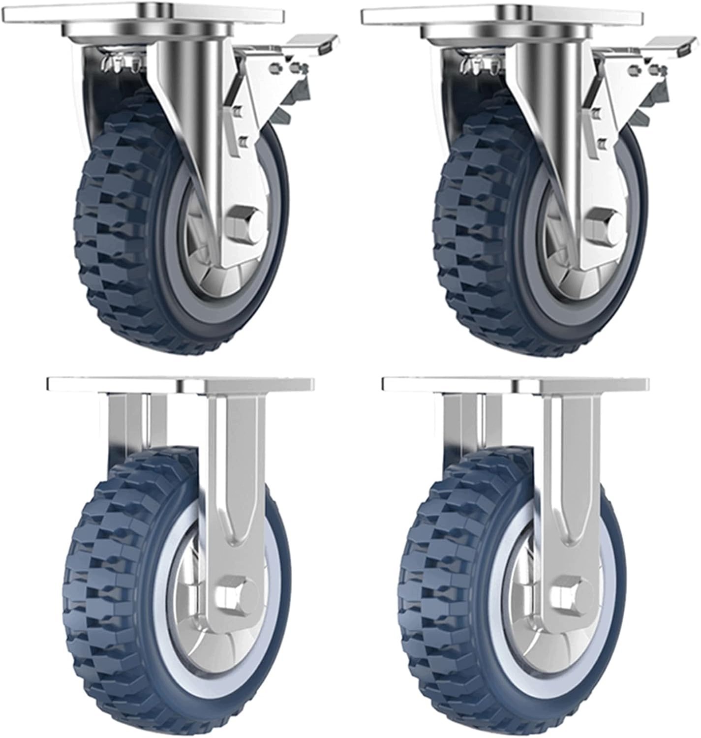 4x Otočné Kolečko Typ Terénní Pro Přepravu S Brzdou 24 cm