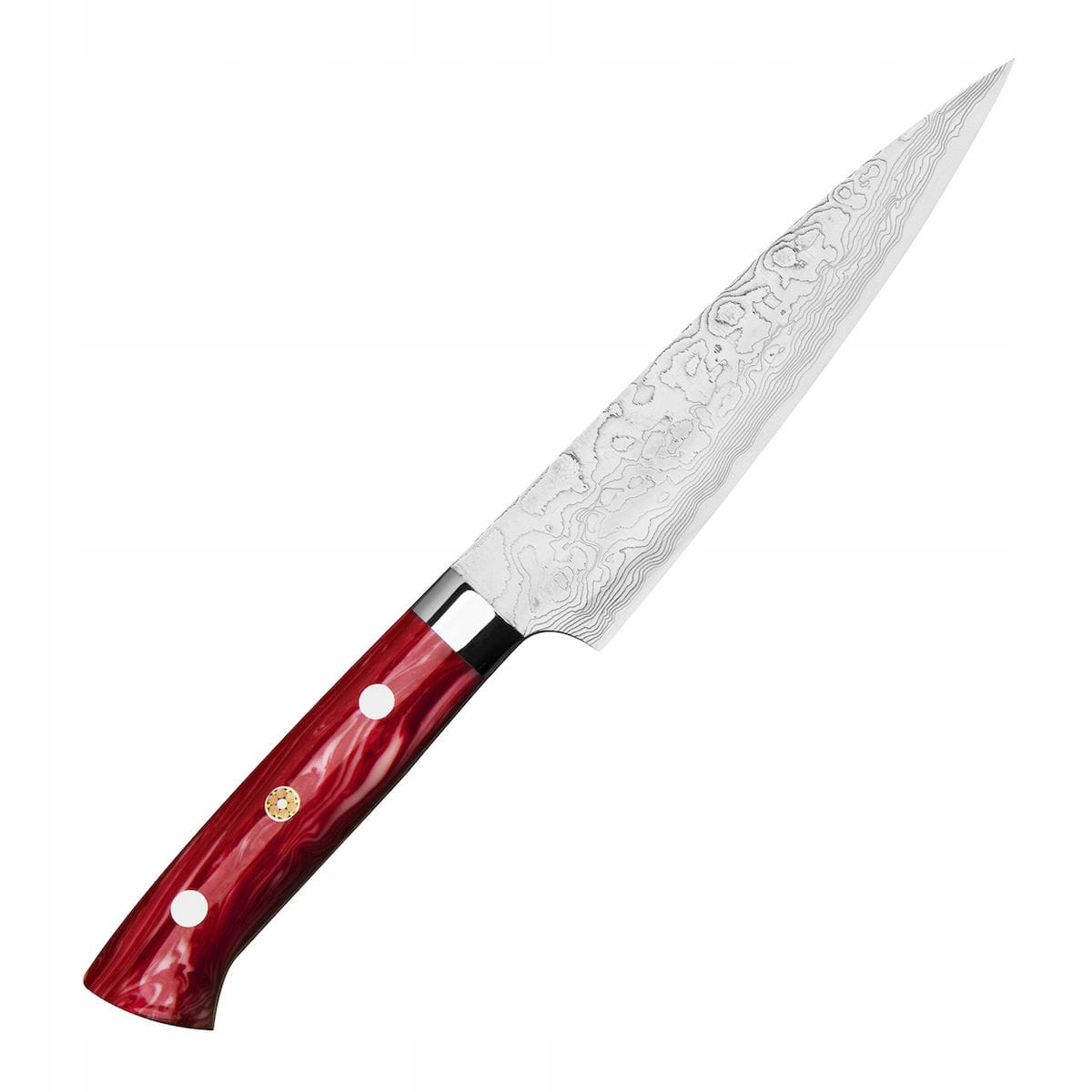 Takeshi Saji Red Turquoise R2 Japonský kovaný kuchynský nôž Univerzálny 15 cm