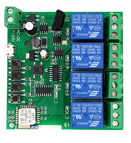 

Tuya 4CH DC 5-32V 4 kanały Wifi+RF beznapięciowy