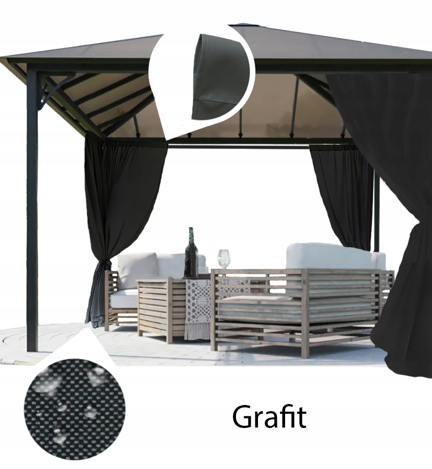 ZASŁONY OGRODOWE WODOODPORNE tunel 250 cm Szerokość 155 m