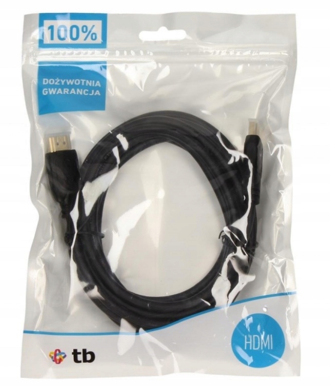 Tb, Kabel Hdmi 1.4 pozłacany, 3m