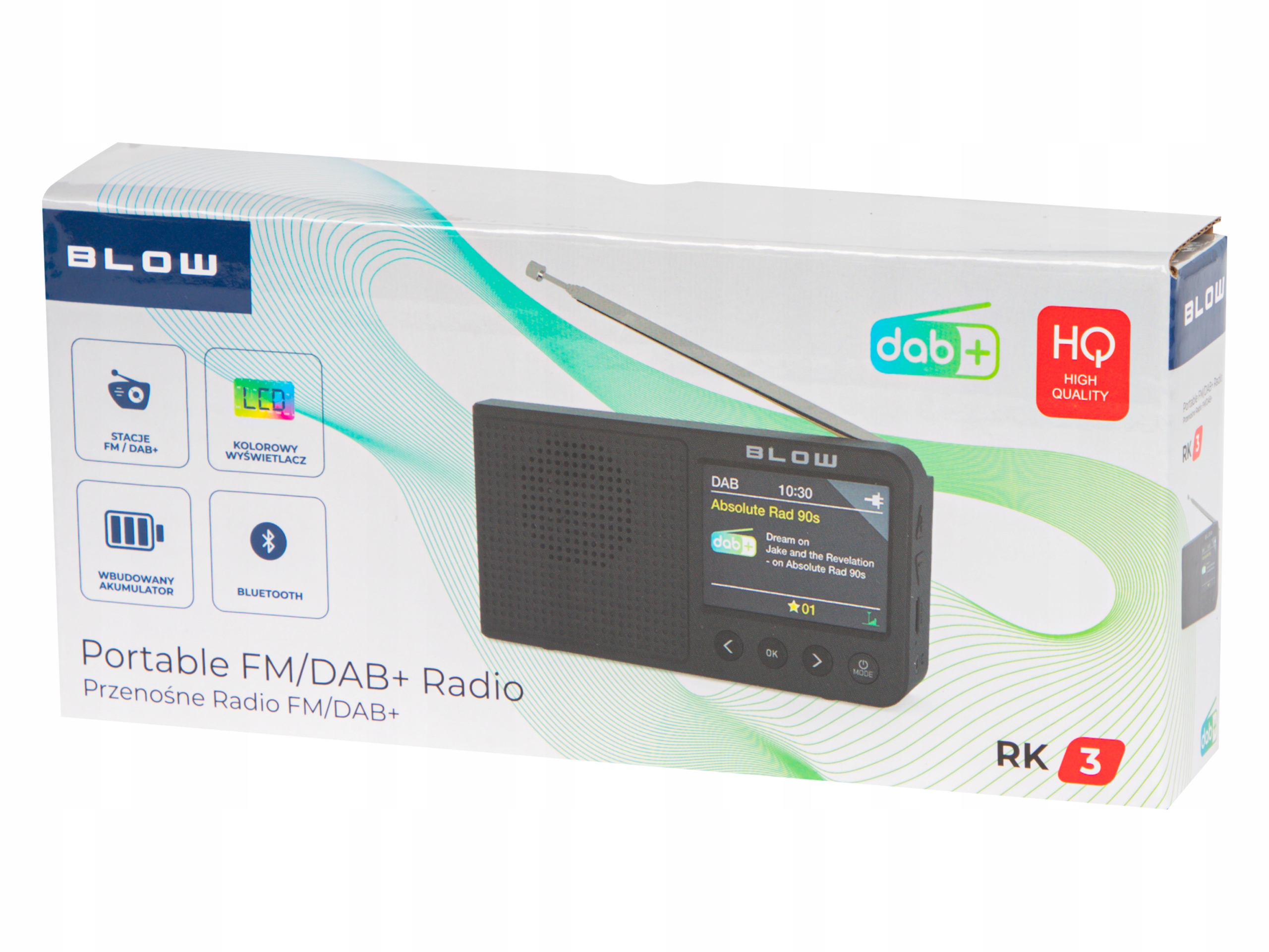 RADIO KUCHENNE BUDOWLANE PRZENOŚNE WYŚWIETLACZ BLUETOOTH DAB+ FM AUX USB-C Waga produktu z opakowaniem jednostkowym 1 kg