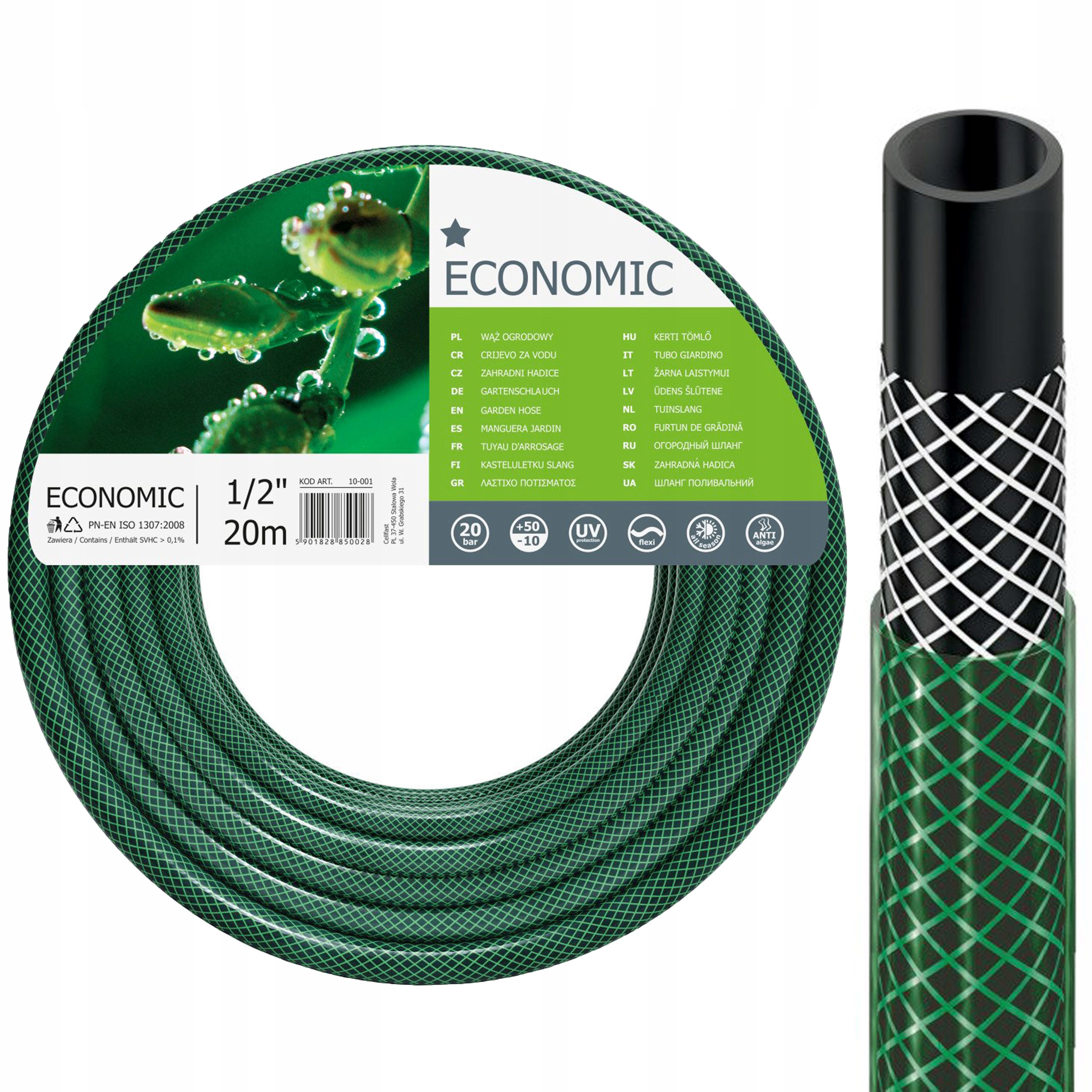 

Cellfast Economic Wąż ogrodowy do wody 1/2'' 20m