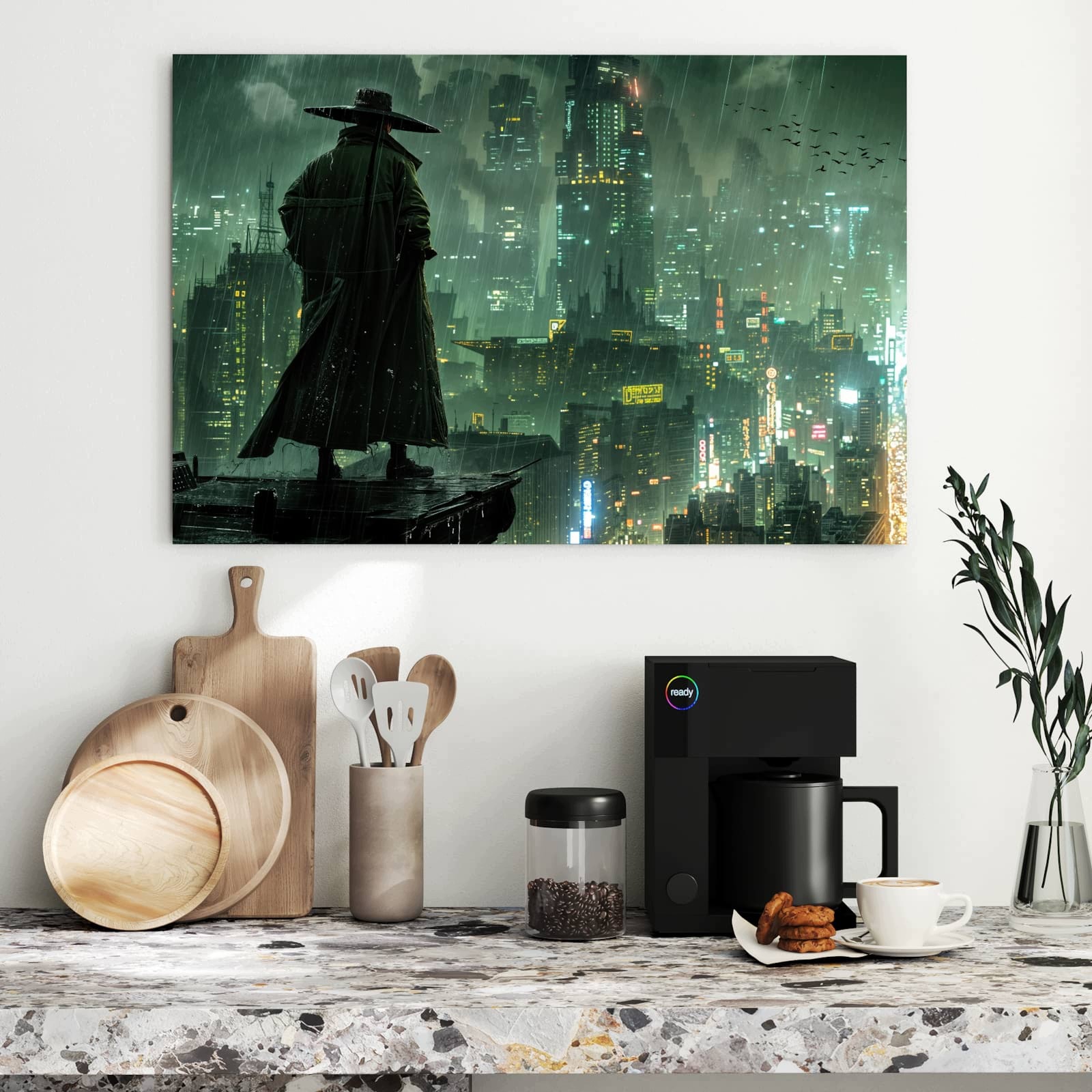 Magnetická tabule Město Déšť 90 × 60 cm