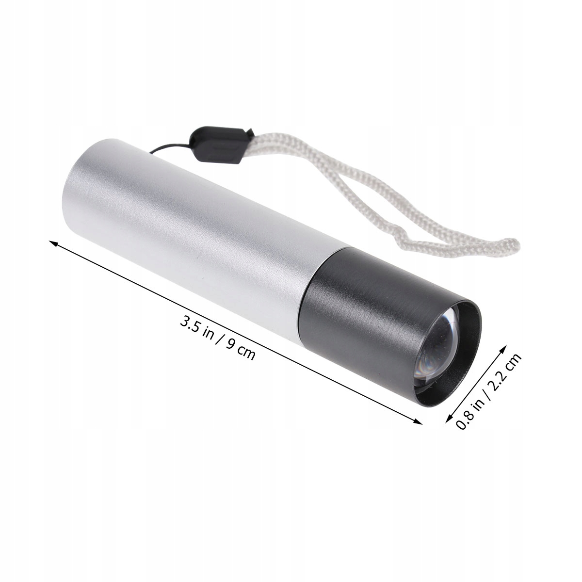 Kompaktowa Biała Aluminiowa Latarka Zoom Z Usb, Wodoodporna Do Użytku Na Ze