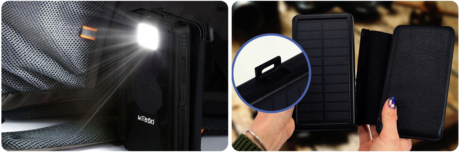 POWER BANK SOLARNY 2xUSB 16000mAh ŁADOWANIE INDUKCYJNE + POWERBANK GRATIS Szerokość panelu solarnego 23 cm