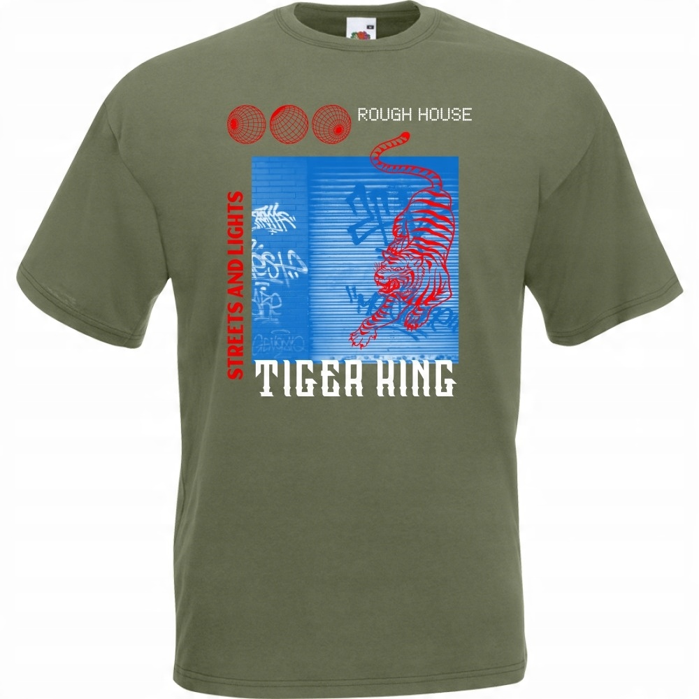 

Koszulka tiger king tygrys XXL oliwkowa