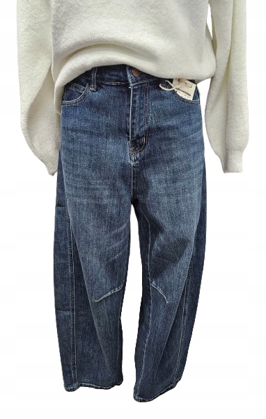 Banánové Kalhoty S Prošíváním Polyrosepremium Denim Paris vel. 34