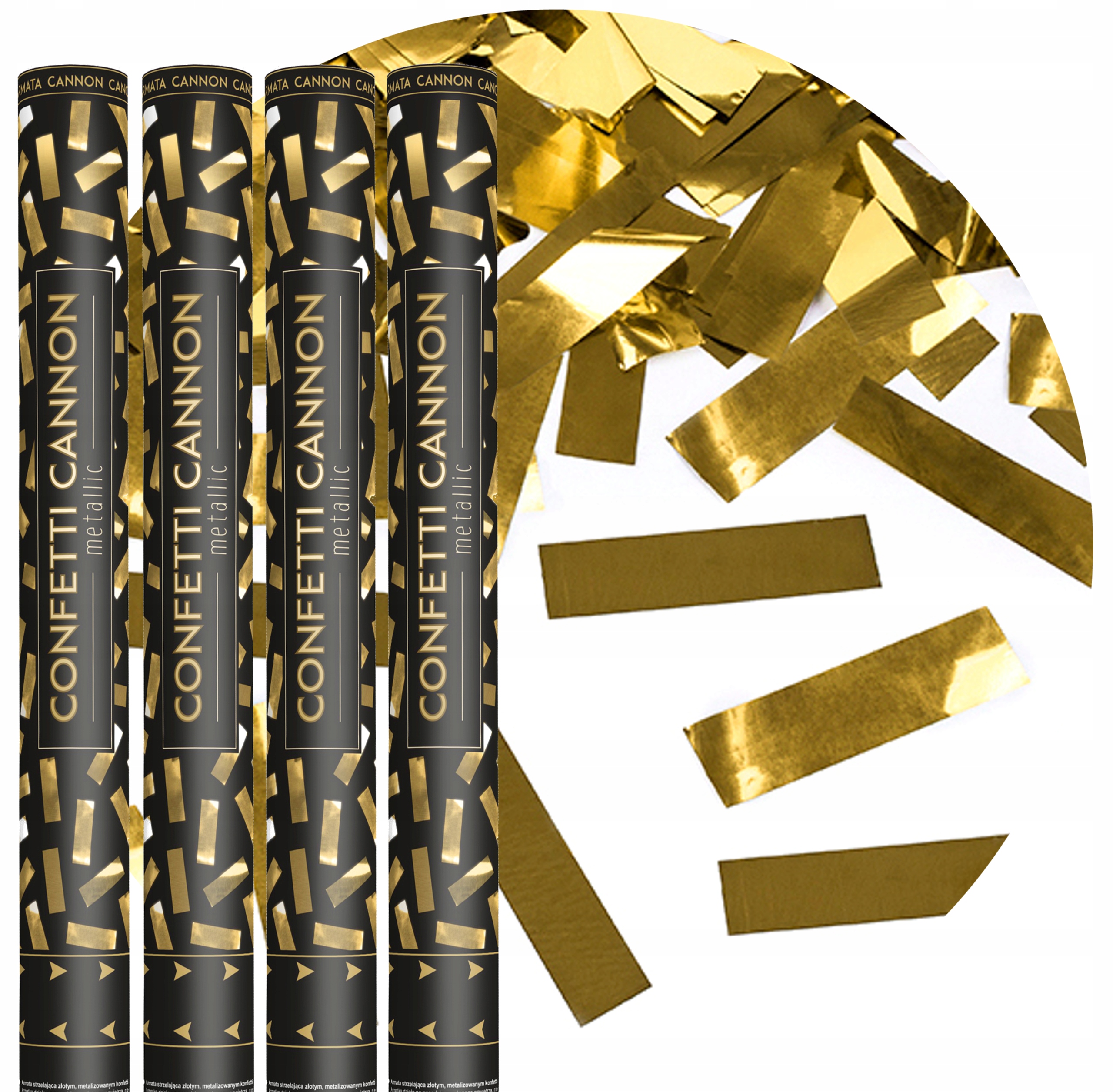 ZESTAW TUB STRZELAJĄCYCH ZŁOTE KONFETTI 60CM-4 SZTUKI-0753