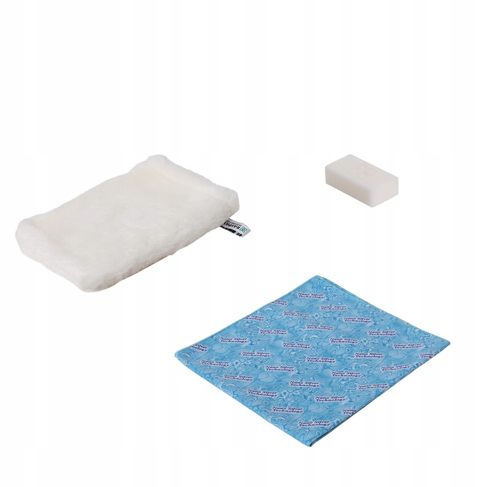 Rukavice na mytí oken a domácích spotřebičů Sada s mýdlem s nanostříbrem, čistič Raypath