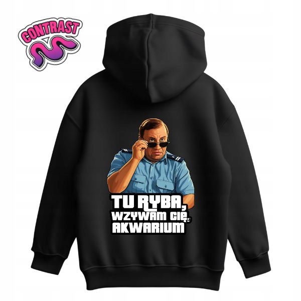 Mikina Černá Klokanka Vtipný Dárek Klier Klasik Tady Ryba Tě Vyzývám