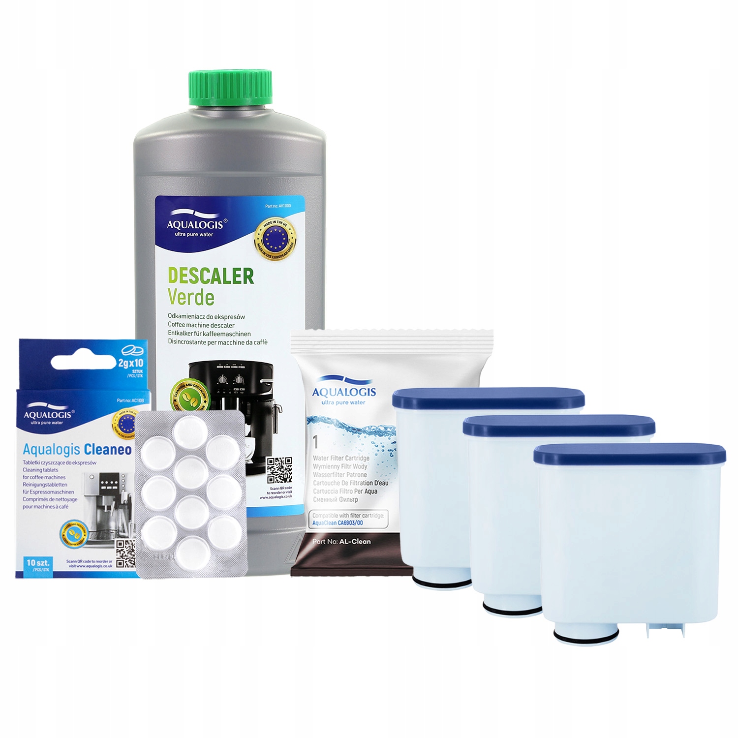 3x Filtr Wody Do Ekspresu Saeco AL-Clean Odkamieniacz 1L Tabletki