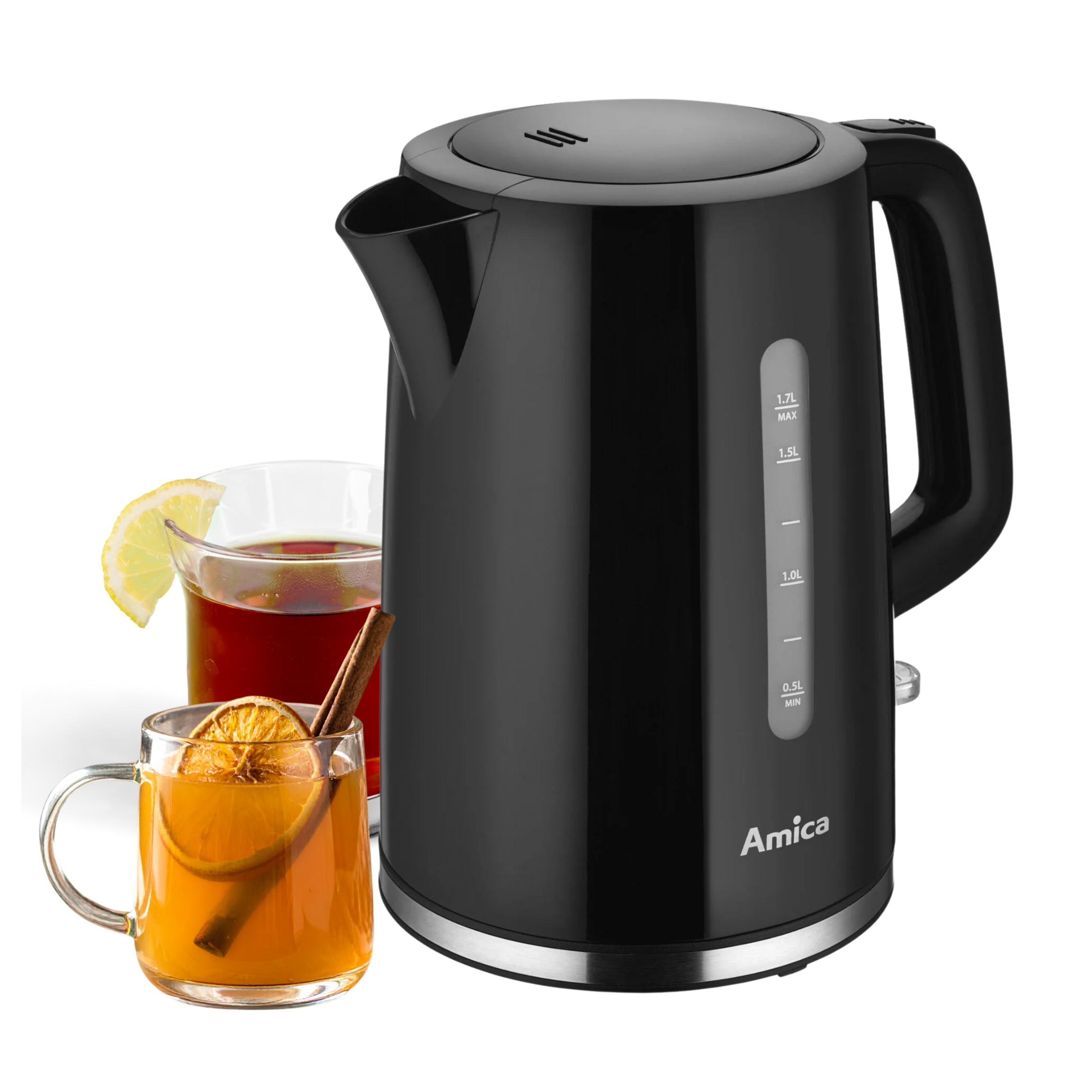 Czajnik Elektryczny Amica 2200W 1.7L Czarny Bezprzewodowy Mocny Szybki KF10