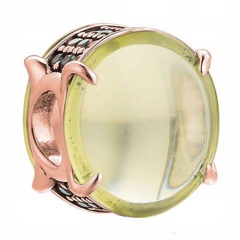 

Charms Zielony Kamień różowe złoto srebro 925