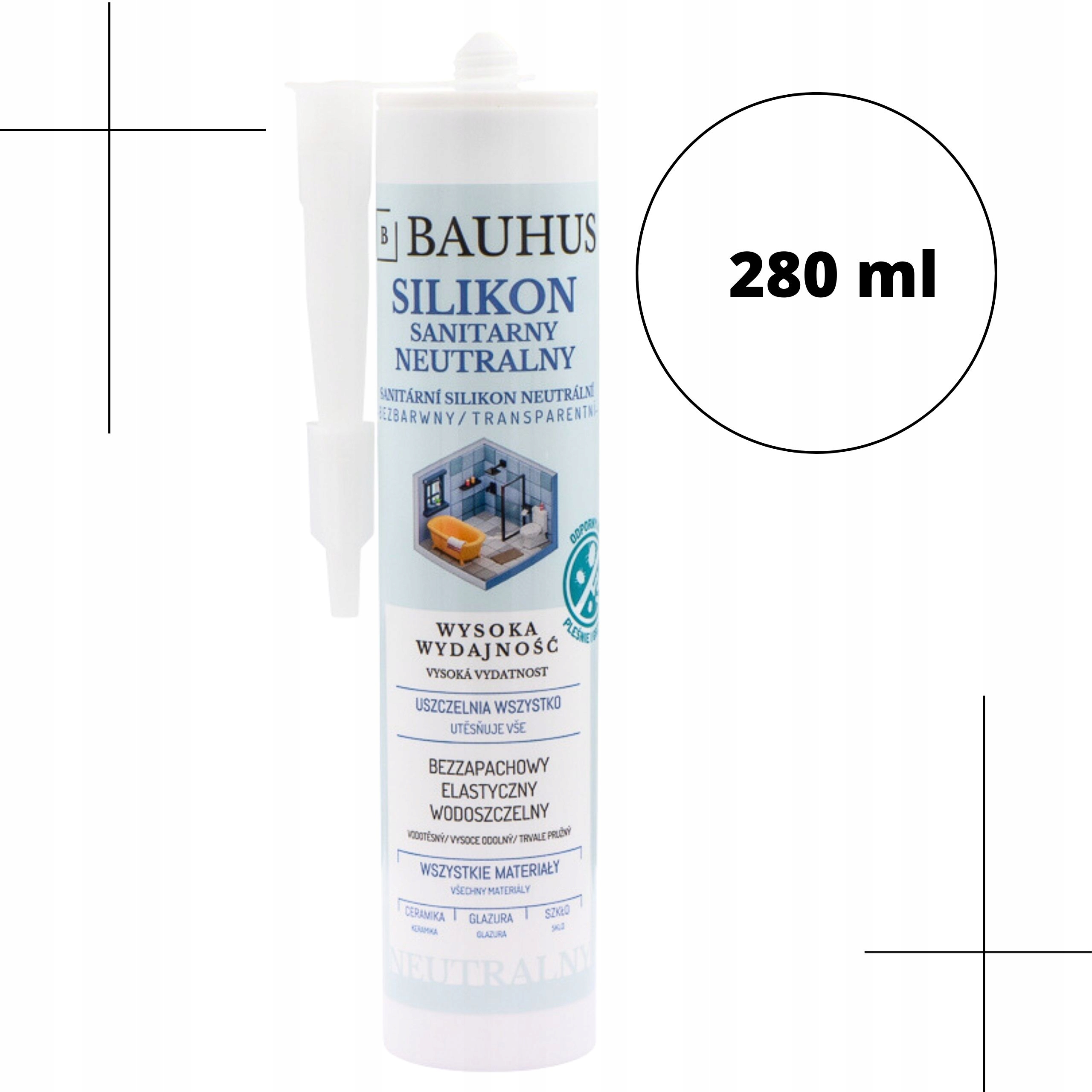 SILIKON Sanitarny BEZBARWNY transparentny Bauhus Kod producenta 536